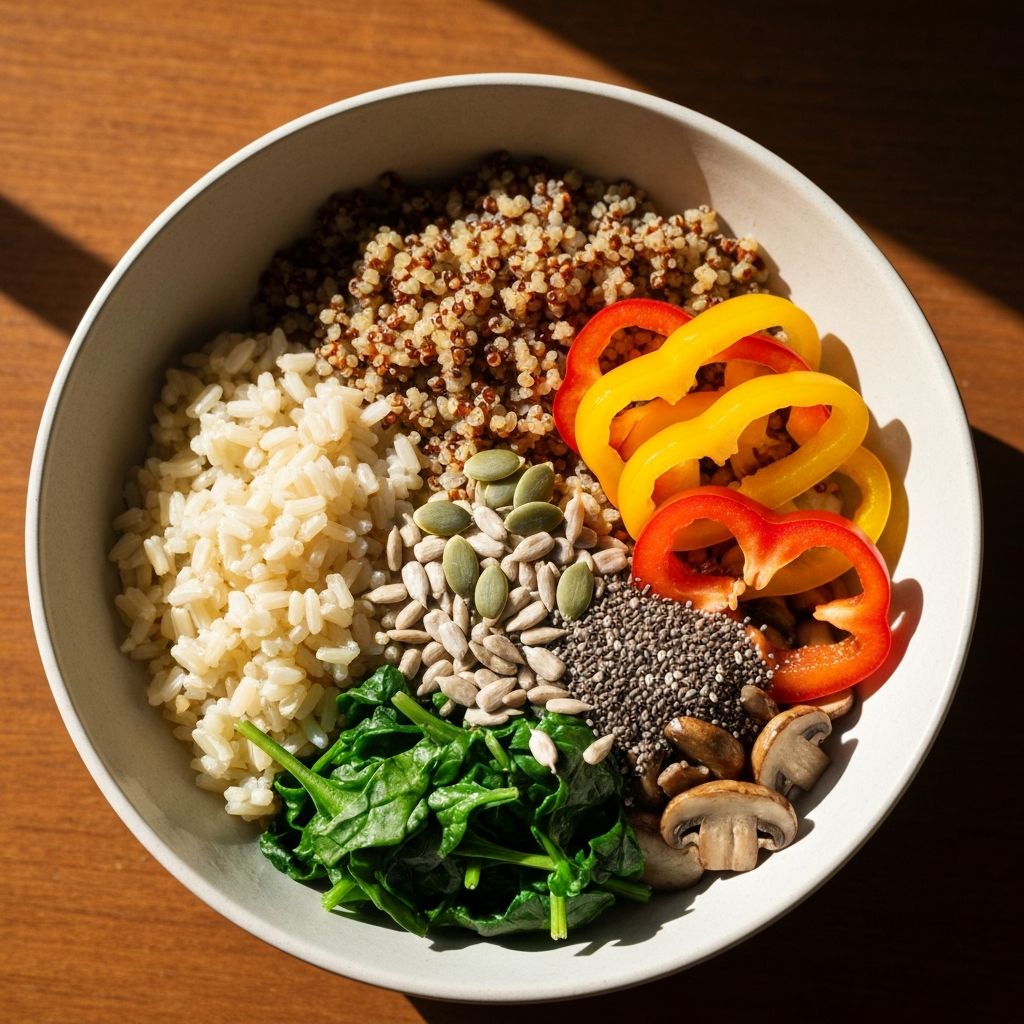Variety of colorful plant-based meals
