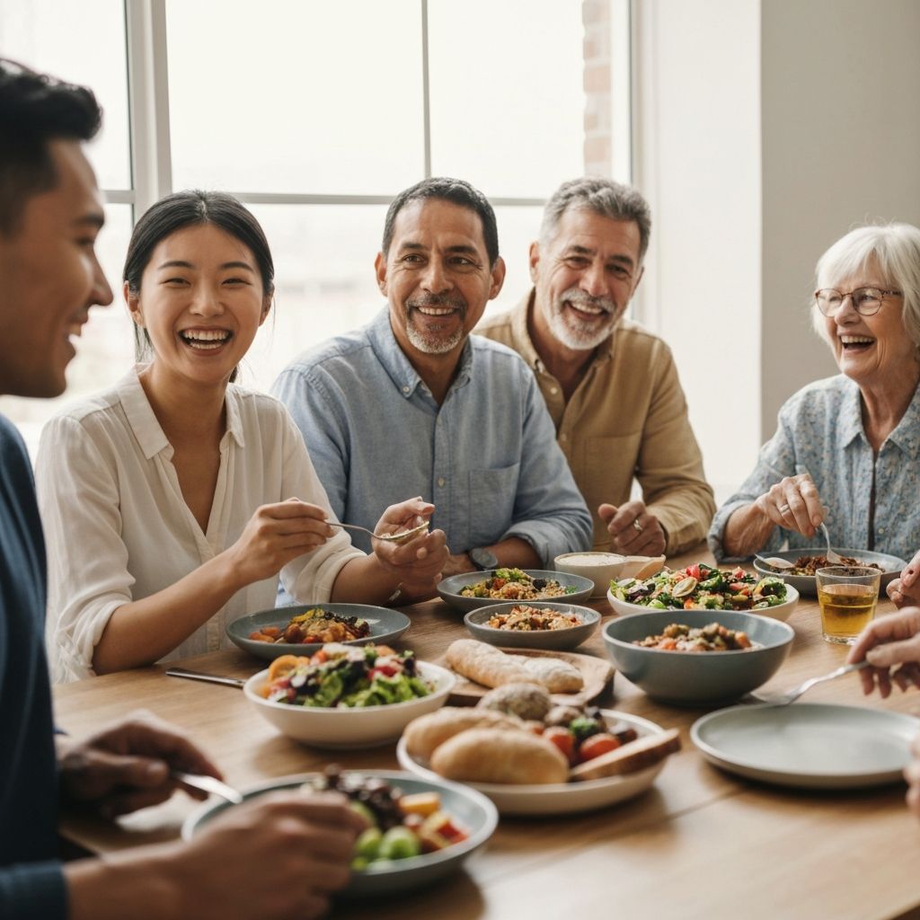 People enjoying plant-based meals